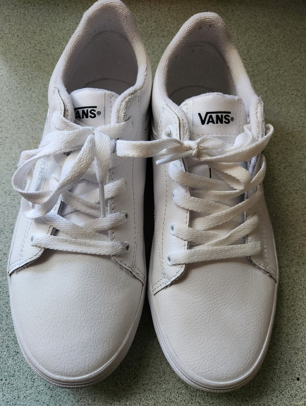 Vans White Low-Top Leather Sneakers